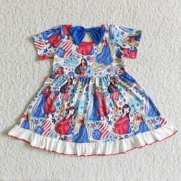 Cartoon animated character princess American style colorful ruffle girls dress children's clothing