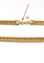 Men039s Chain Necklace 18 k Stamp Link Solid Yellow Gold AUTHENTIC FINISH Thick 10 mm wide Burly 24 inch9577762