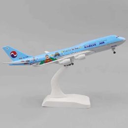 Aircraft Modle 1 400 20CM metal aircraft model Korean B747 metal replication alloy material with landing gear decoration birthday gift s2452089
