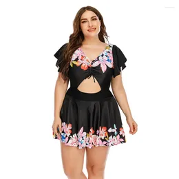 Women's Swimwear One-piece Swimsuits Summer Women Plus Size Full Beach Bathing Suits Swimdress Cut Out Monokini Tankinis