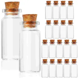 Storage Bottles 20 Pcs Small Container With Lid Cork Bottle Cookie Jars Craft Wishing Mini Glass Clear Decorative