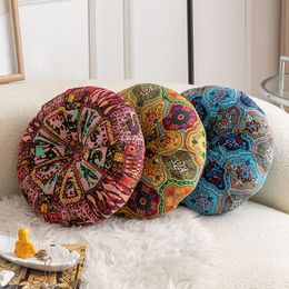 Round Throw Pillow Boho Vintage Home Decor Plush Round Pillow, Seat Cushion, Decorative Pillows Cushion for Couch Chair Bed Sofa Car