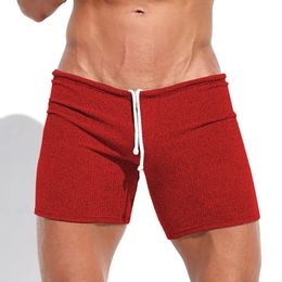 Mens Solid Color Sexy Tight Shorts 2024 Summer Causal Swimming Pool Seaside Beach Surfing Men Short Pants Sportswear 240513