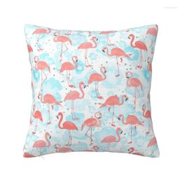 Pillow Seamless Pattern With Pink Flamingo Cover Home Decor Case Throw For Living Room Double-sided Printing