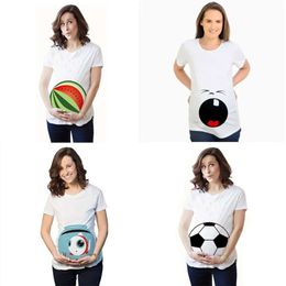 Women Printed Pregnant T Maternity Short Sleeve T-shirt Pregnancy Announcement Shirt New Mom Tshirts Clothes L2405