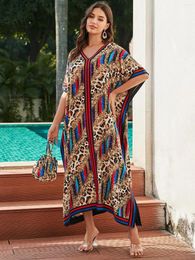 Swimming Cover Up For Ladies Saida De Praia Beach Outing Pareo Women 2024 Bath Outlet Clothing Printed Loose Robe Style Vacation