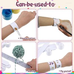 Bangle 30Pcs/set White Slap Bracelets Blank Wristbands DIY Painting Party School Prizes Gifts