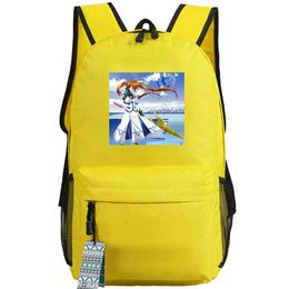 Nanoha Takamachi backpack Magical Girl Lyrical day pack school bag Cartoon Print rucksack Sport schoolbag Outdoor daypack