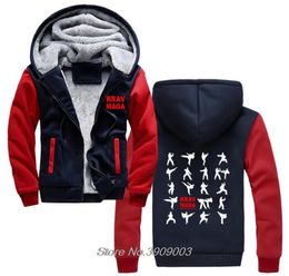 Winter Style Krav Maga Israeli Martial Art Traininger Gyms Combat Hoodie Thick Sweatshirt Jacket Streetwear4699468