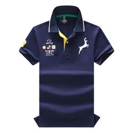 polo shirt men Short sleeved polo shirt for men, simple fashionable, sporty and casual, solid color navy sapphire blue, white, pure cotton