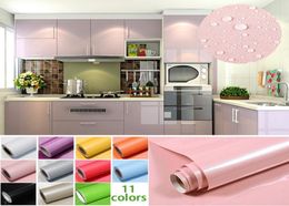 1MRoll Glossy Waterproof PVC Cabinet Wallpaper Self Adhesive Contact Paper Cabinet For Door Furniture Stickers Bathroom Kitchen1805313