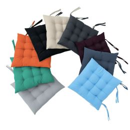 Waterproof Square Seat Cushion Tie Up 40x40x5cm Outdoor Garden Patio Tufted Padded Office Chair Terrace Fixed Backrest Pillow 240521