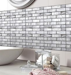 Grey White 3D Stereo Simulation Brick Wall Stickers DIY Living Room Bathroom Bedroom Kitchen Tile Decor Selfadhesive Wallpaper Po7152431