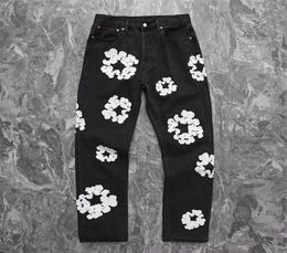 Pants Heavy Jeans Embroidery Thick Washed ed Men039s Women039s 1 Black Denim2616857