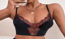 Women039s Tanks Camis Women39s Punk Goth Floral Lace Bustier Corset Party Bralet Crop Top Black Dressy Shirt Dance TopWome9013013