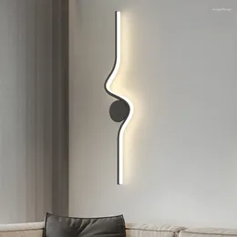 Wall Lamp Modern Minimalist LED White Black Lighting For Bedroom Bedside Living Room Dining Kitchen Stair Background Night Light