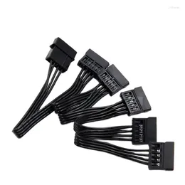 Computer Cables 1pc Black For Hard Drive HDD SSD PC Server DIY 4Pin IDE Molex To 5-Port 15Pin SATA Power Cable Cord Lead 18AWG Wire High
