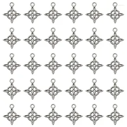 Charms 20pcs Antique Silver Plated Witch Knot Halloween Pendants For Jewelry Making Necklace Bracelet Handmade DIY Accessories