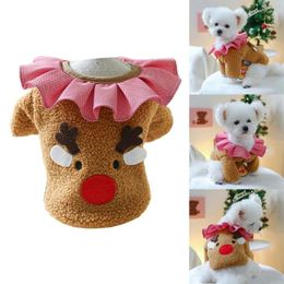 Dog Apparel Dogs Christmas Flannel Coat Reindeer Sweaters Party Clothes Cats Cosplay Costume Year Suit Accessories Pet Supplies