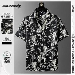 Men's Casual Shirts 2024 Summer Guofeng Chinese Wear Premium Panbutton Shirt Fashion Brand Loose