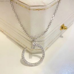 necklace designer Jewelry gold adult nail necklaces for women platinum rose full diamonds stainless steel long chain fashion Engagement gift