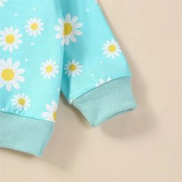 Clothing Sets Daisy Outfits Baby Girls Clothes Toddler Sweatshirt Crewneck Pullover Tops Floral Pants Set 3 6 9 12 18 24 Months