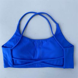 Sexy Cross Straps Sports Bra Women Gym Workout Crop Top Yoga Vest High Support Fiess Bralette Push Up Running Padded Underwear