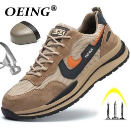 Men's Safety Shoes Indestructible Men Work Boots Steel Toe Puncture-Proof Sneakers Male Footwear Adult Protective Shoes 2023 New
