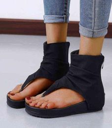 Women039S Синтетические плоские сандалии плоские открытые туфли Oman Retro Style Большой 3543 Summer3619194