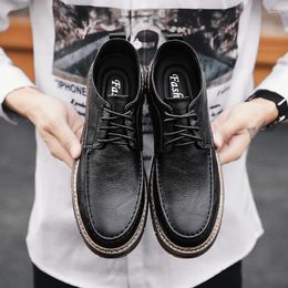 Casual Shoes Autumn Brand Men's Business Fashion Men Vintage Leather Oxfords Formal Dress Office Lace-up Handmade Sneakers