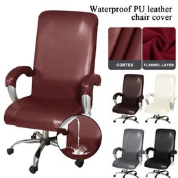 Chair Covers Pu Leather Computer Gaming Chairs Cover Waterproof Office Anti-dirty Seat Removable