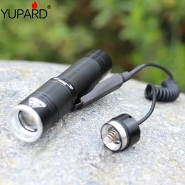 Mouse tail switch T6 flashlight hand outdoor waterproof flashlight lamp mouse tail switch control camping high power torch 240521