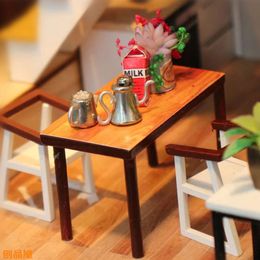 Diy Doll House Wooden Dollhouse With Cover Kits 3D Miniature Furniture Toys for Children Birthday Christmas Gifts M033