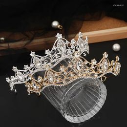 Hair Clips Silver Color Crystal Crowns And Tiaras Baroque Vintage Crown Tiara For Women Bride Pageant Prom Diadem Wedding Accessories