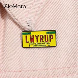 Brooches Yellow LWYRUP Licence Plate Enamel Pin Horror Movies Collection Brooch Lapel Backpack Badge Jewellery Decoration Accessories Gifts