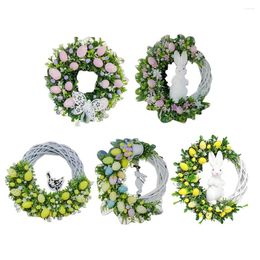 Decorative Flowers Easter Artificial Wreath Simulation Pendants Reusable Atmosphere Garland Party Decor For Shopping Mall Outdoor