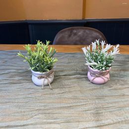 Decorative Flowers 1pc/2pcs Mini Artificial Small Potted Plants Home Decor Table/Office/Wall Decorations Fake Green
