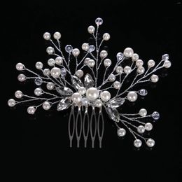 Hair Clips Crystal Pearl Comb Clip Hairpin For Women Party Rhinestone Bridal Wedding Accessories Jewellery Pin Headband