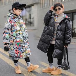 Down Coat Winter Jacket Boy Two Sides Wear Kids Thickness Coats Children Outerwear Autumn 2024-W046