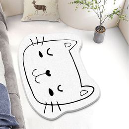 Faux Cashmere Plush Bedside Rug Absorbent Dry Feet Floating Window Floor Mat Cute Carpet