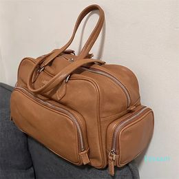 Lady Tote Bags Designer Brown Handbag Shoulder Bags Leather Zipper Open High Quality Designer Shopping Bag High Quality Plain Bag