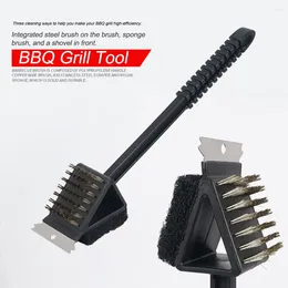 Tools 3 In 1 Corner Kitchen Oven Home Shovel Accessories Steel Wire BBQ Cleaning Tool Barbecue Grill Brush Easy Use Long Handle
