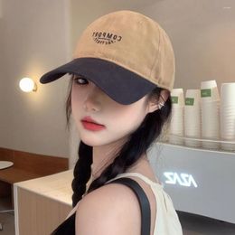 Ball Caps Letters Embroidery Cotton Baseball Cap For Women Men Casual Patchwork Snapback Hat Korean Unisex Hip Hop Sun Hats