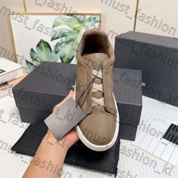 Designer Shoe Zegna Casual Shoes Business Casual Party Quality Leather Lightweight Chunky Zapatillas Sneakers Formal Women Zapatos Trainers Size 38-45 883