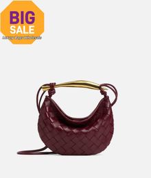 Luxury Womens Bag Mini Sardine BotegaVeneta Mini Intrecciato leather cross-body bag with metallic top handle Barolo