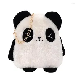 Storage Bags Girls Autumn And Winter Trendy Wild Panda Cute Cartoon Plush Crossbody Shoulder Bag Multifunction Support Wholesale