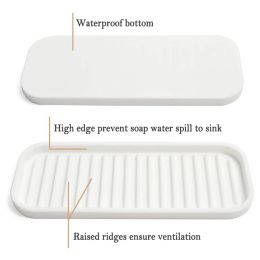 1PC Silicone Soap Holder Multifunctional Kitchen Sink Soap Dish Sponge Tray Counter Caddy Organiser for Dish Soap Dispenser