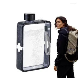 Water Bottles Portable Flat Bottle Book Shaped Designed To Fit In Your Bag Leak-Proof Square