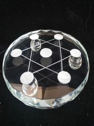 Random Glass Seven star array Base Quartz Crystal Sphere Ball Stand with Glass Stand 1pcs1055150
