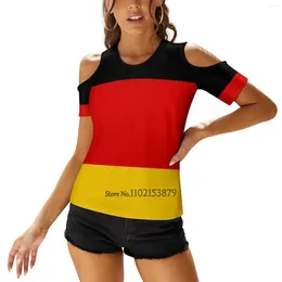 Women's T Shirts Germany Weltmeisterschaft Fahne Duvet - Deutschland Flag Women Print T-Shirt Summer Casual Tops Streetwear Shirt Boho